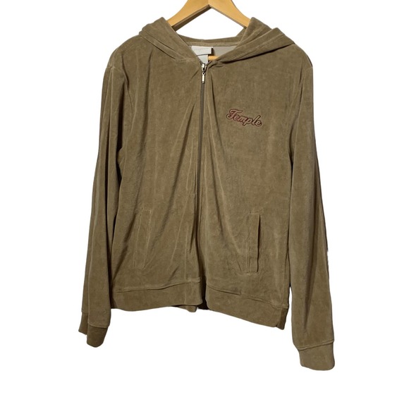 Temple university velour  hoodie sz L - Picture 1 of 7